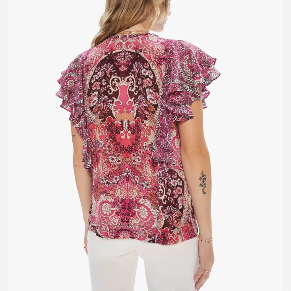 Maria Cher Elena Sleeveless Top in Besalu Pink Size Small - Picture 4 of 12